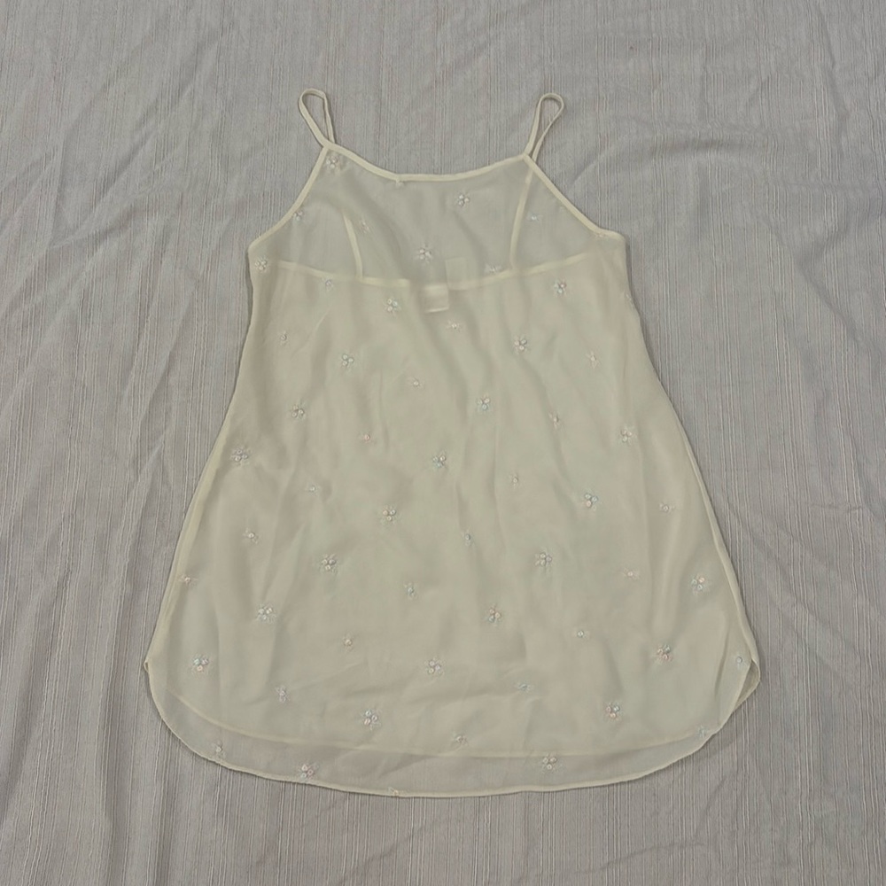 Vintage Gilligan & O’Malley Embroidered Sheer Slip